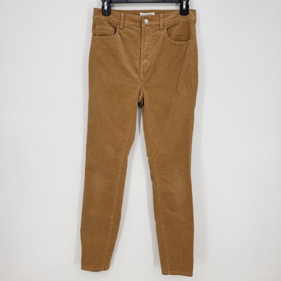 LOFT Corduroy Skinny Jeans‎ Pants 2 Camel Brown High Rise Waist Stretch Cotton - Picture 2 of 10